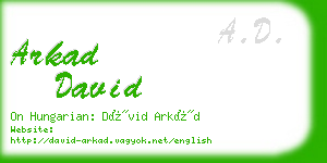 arkad david business card